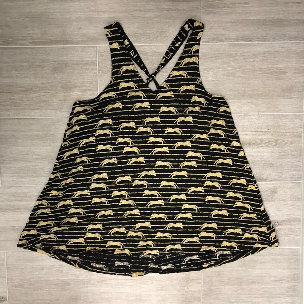 H&M Striped Shimmer Jaguar Pattern Racerback Top